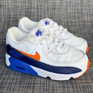 Nike Air Max 90 Leather TD 'White Midnight Navy' Leather Sneakers Toddler size 8